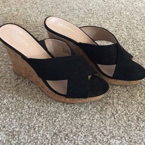 Black cork wedges size 9.5
